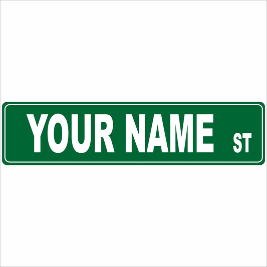 Personalized green street name aluminum sign custom road style
