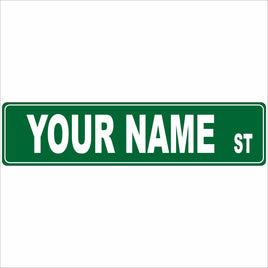 Personalized green street name aluminum sign custom road style