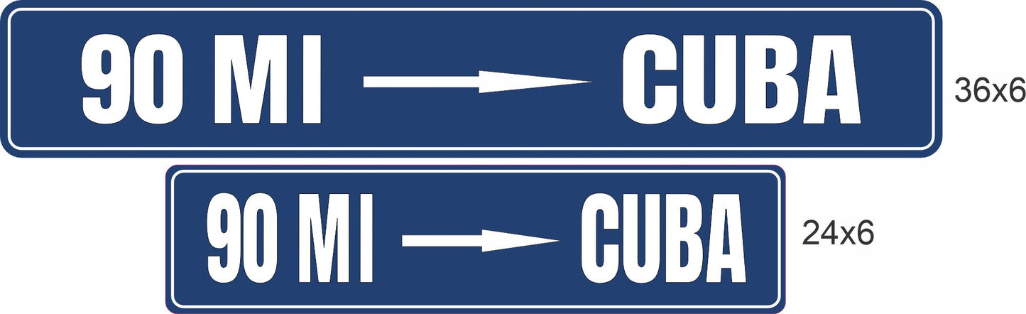 size comparison showing 24x6 and 36x6 aluminum sign options