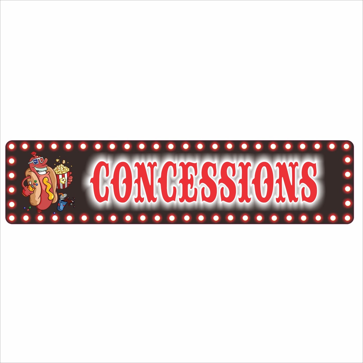 personalized concessions sign with retro marquee design and custom name area