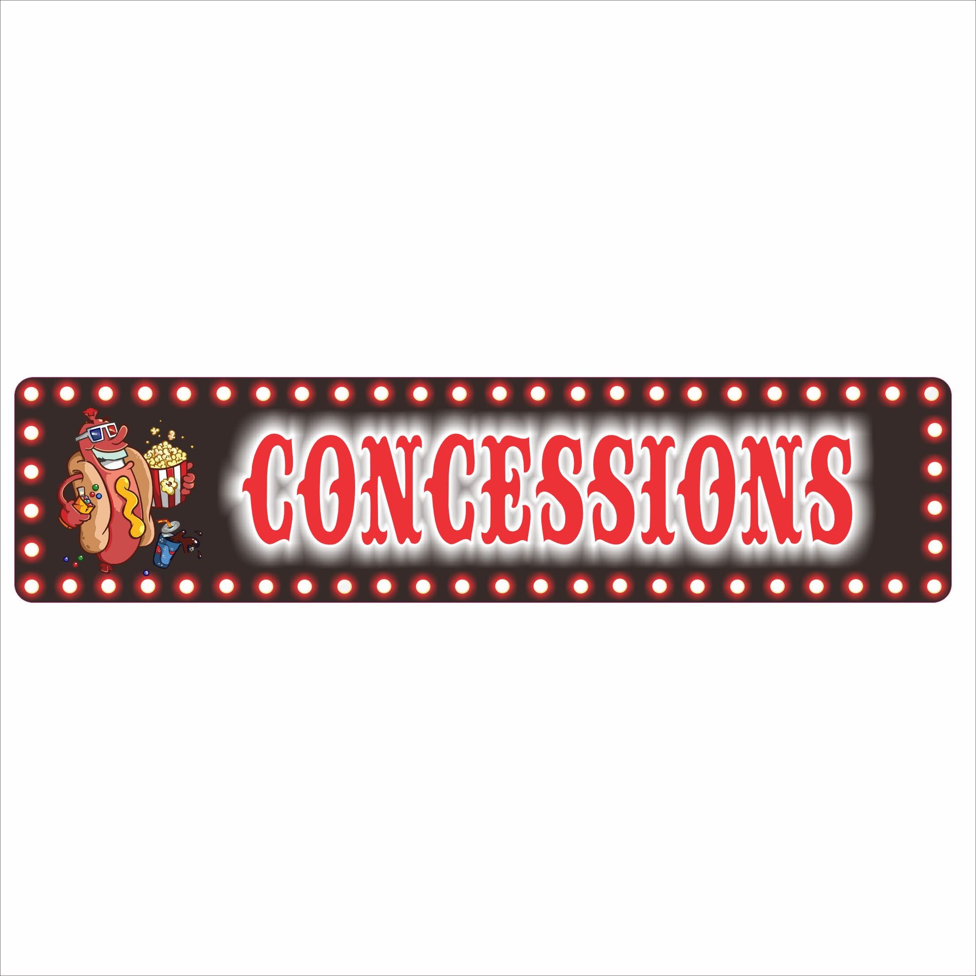 personalized concessions sign with retro marquee design and custom name area