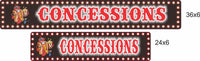personalized concessions sign displayed in both 24×6 and 36×6 inch sizes