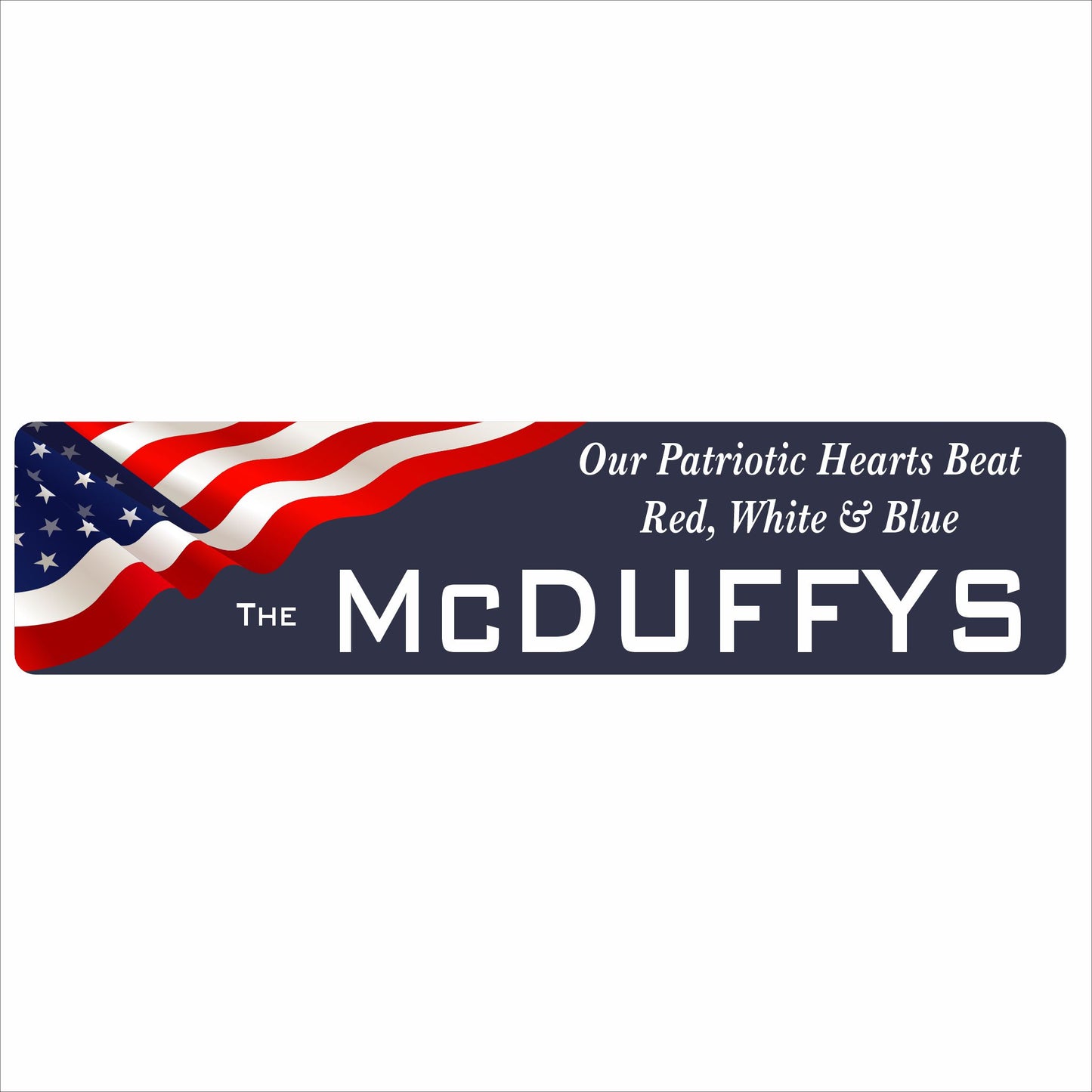 personalized patriotic family name sign with American flag