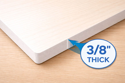  Side view showing 3/8 inch thick Komocel PVC sign with rigid, durable construction
