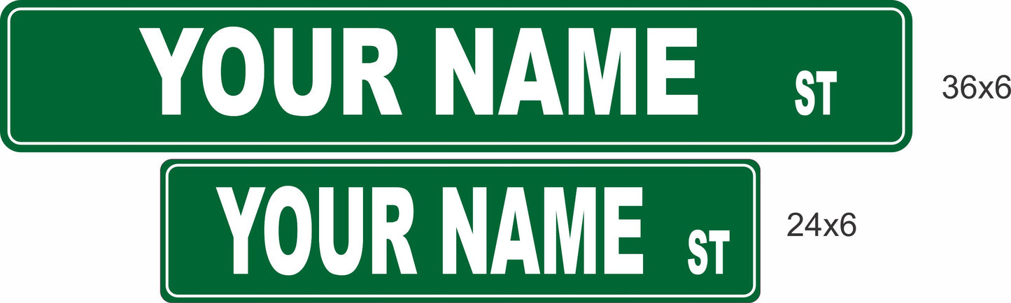 Street name sign size comparison 24x6 and 36x6