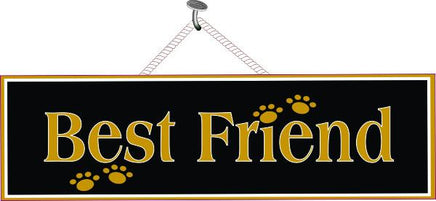 Black Pet Sign with Gold Paw Prints