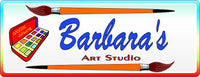 Water Colors & Paintbrush Business Sign with Personalized Name