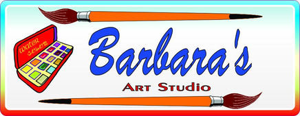 Water Colors & Paintbrush Business Sign with Personalized Name