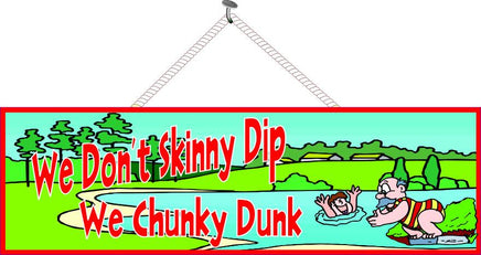 Funny Quote Sign with Swimmers & Pond