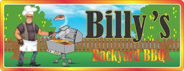 Biker Barbecue Personalized Sign with Grilling Biker