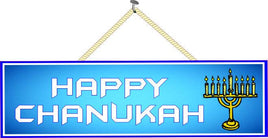 Happy Chanukah Sign in Blue