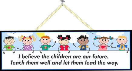 Stick Figure School Sign with Teacher Quote