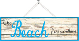 Distressed Wood Sign with Beach Quote