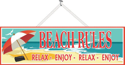 Beach Rules Novelty Sign with Radio