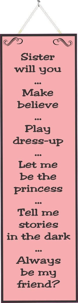 Pink Inspirational Quote Sign for Sister