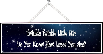 Twinkle Twinkle Inspirational Sign with Dark Sky & Stars