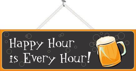 Happy Hour Sign with Beer Stein & Bubbles