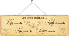 Life Quote Sign with Flourishes