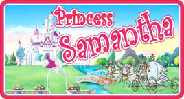 Pink Princess Fairytale Sign with Cinderella Carriage