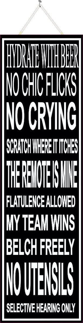 Black & White Man Cave Rules Sign