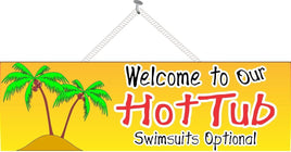 Beach Sunset Tropical Island Welcome Sign for Hot Tubs