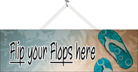 Teal Flip Flops Welcome Sign
