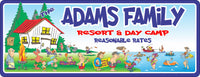 Custom Lake House Sign: Personalized Cabin Sign for Family Resort & Day Camp" - Image depicting a custom lake house sign tailored for a family resort and day camp, adding a personalized touch to the environment