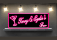 Neon Lights Sign with Martini