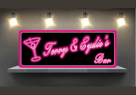Neon Lights Sign with Martini