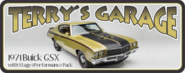 Yellow Buick GSX Vintage Car Sign with Personalized Name