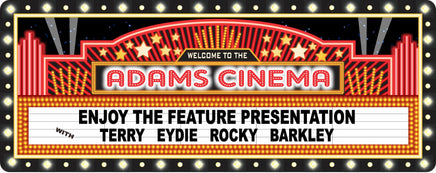 Custom Theater Sign with Marquee and Neon Lights Effect