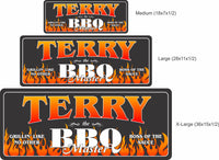  Personalized Barbecue Sign with Fire & Custom Name - 2 sizes