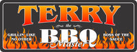  Personalized Barbecue Sign with Fire & Custom Name