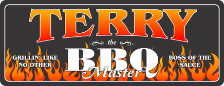  Personalized Barbecue Sign with Fire & Custom Name