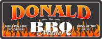  Personalized Barbecue Sign with Fire & Custom Name