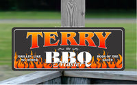  Personalized Barbecue Sign with Fire & Custom Name