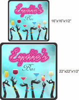 Personalized Bar Sign with Pink Neon Lights Font - 2 sizes