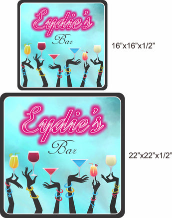 Personalized Bar Sign with Pink Neon Lights Font - 2 sizes