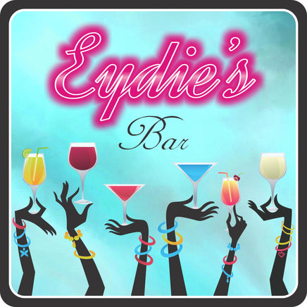 Personalized Bar Sign with Pink Neon Lights Font