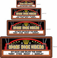 Vintage Marquee Personalized Home Theater Sign - Home Theater Decor