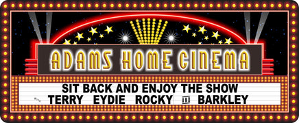Hollywood Lights Movie Marquee Sign with Custom Names