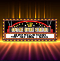 Hollywood Lights Movie Marquee Sign with Custom Names