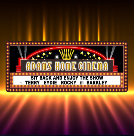 Hollywood Lights Movie Marquee Sign with Custom Names
