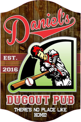 Custom Illustrated Baseball Sports Bar Sign