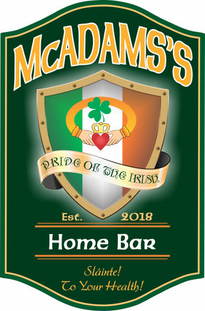 Custom Irish Pub Sign Sláinte Claddagh Ring