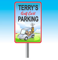 Lay Claim To Your Parking Spot With This Fun Golf Cart Parking Sign