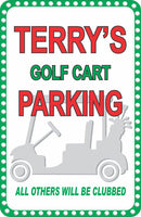 Personalized Golf Cart Parking Sign