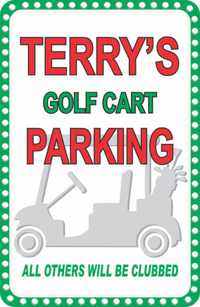 Personalized Golf Cart Parking Sign