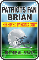 Football Themed Parking Sign Fully Customized To Your Personality