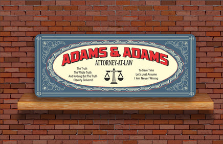Custom Personalized Vintage Attorney at Law Sign